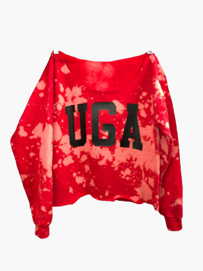 Handmade Georgia Off Shoulder Cropped Sweatshirt