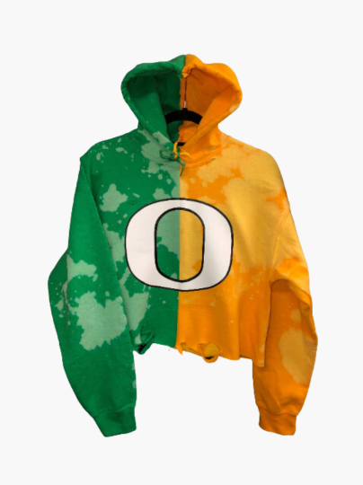 Handmade University of Oregon Half and Half Unisex Hoodie