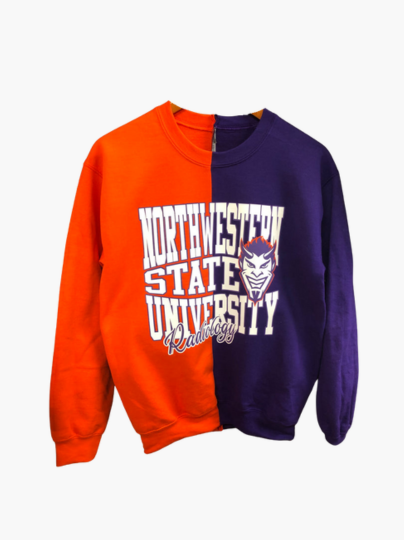Handmade Northwestern State Radiology Half and Half Sweatshirt