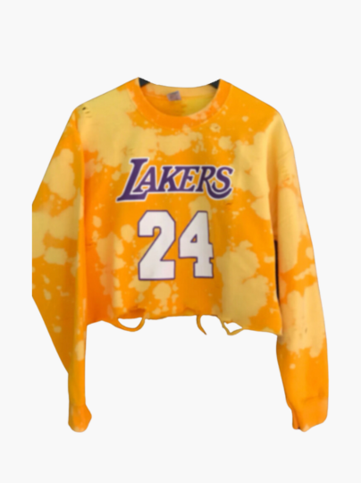 Handmade Lakers 24 Lightly Distressed Crew Sweatshirt