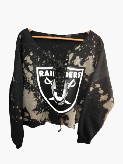 Handmade Las Vegas Raiders Lace Up Sweatshirt