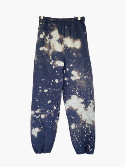 Handmade Drawstring Cuffed Classic Style Sweat Pants - Navy Blue