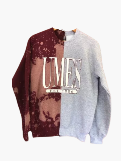 Handmade UMES Half and Half Crewneck Unisex Sweatshirt