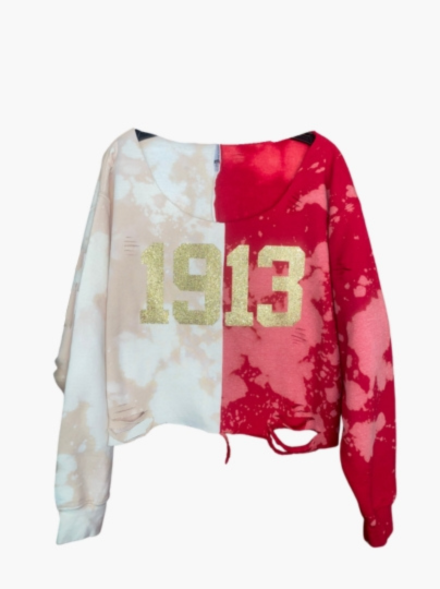 The Strawberry Shortcake 1913 Half and Half Crewneck or Off Shoulder Sweatshirt