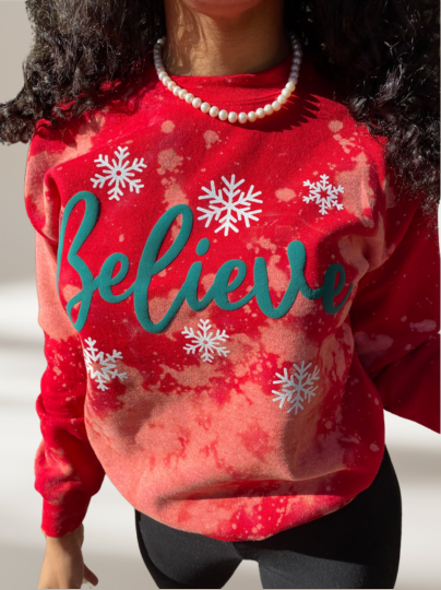 Snowflake Serenade 'Believe' Holiday Sweatshirt