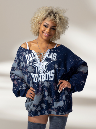 Handmade Dallas Cowboys Lace Up Sweatshirt