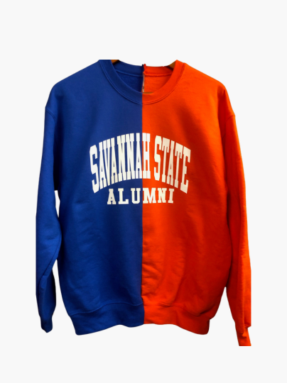 Handmade Savannah State Alumni Half and Half Sweatshirt