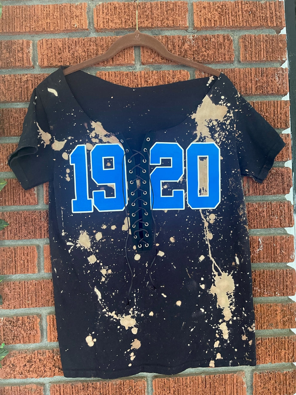 Handmade Zeta Phi Beta 1920 Black Lace Up T-Shirt