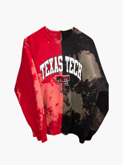 Handmade Texas Tech Half and Half Crewneck Sweatshirt