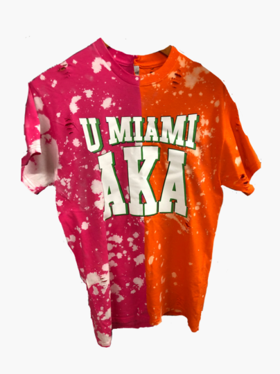 Handmade University of Miami AKA Half and Half T-Shirt