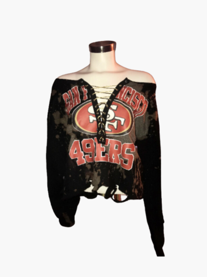 Handmade San Francisco 49ers Lace Up Sweatshirt