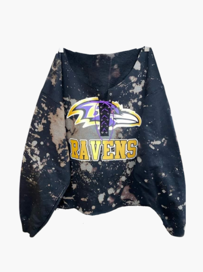 Handmade Ravens Lace Up Sweatshirt