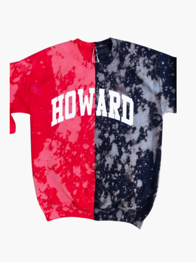 Handmade Howard University Half and Half Crew Neck Unisex Sweatshirt