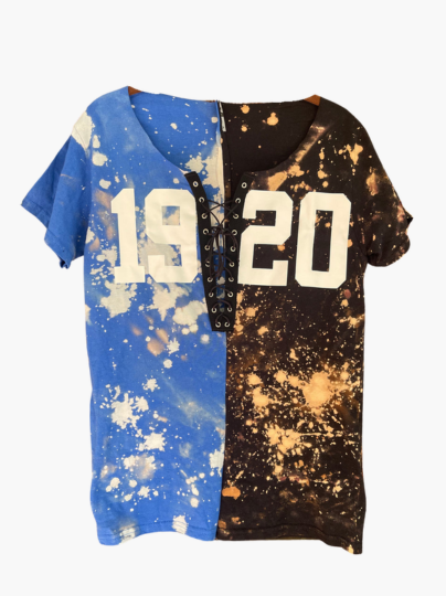 Handmade 1920 Zeta Phi Beta Half and Half Lace Up T-Shirt