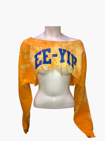 Handmade SGRho "Ee-Yip" Customizable Sweatshirt - Crew or Off Shoulder, Full Length or Cropped