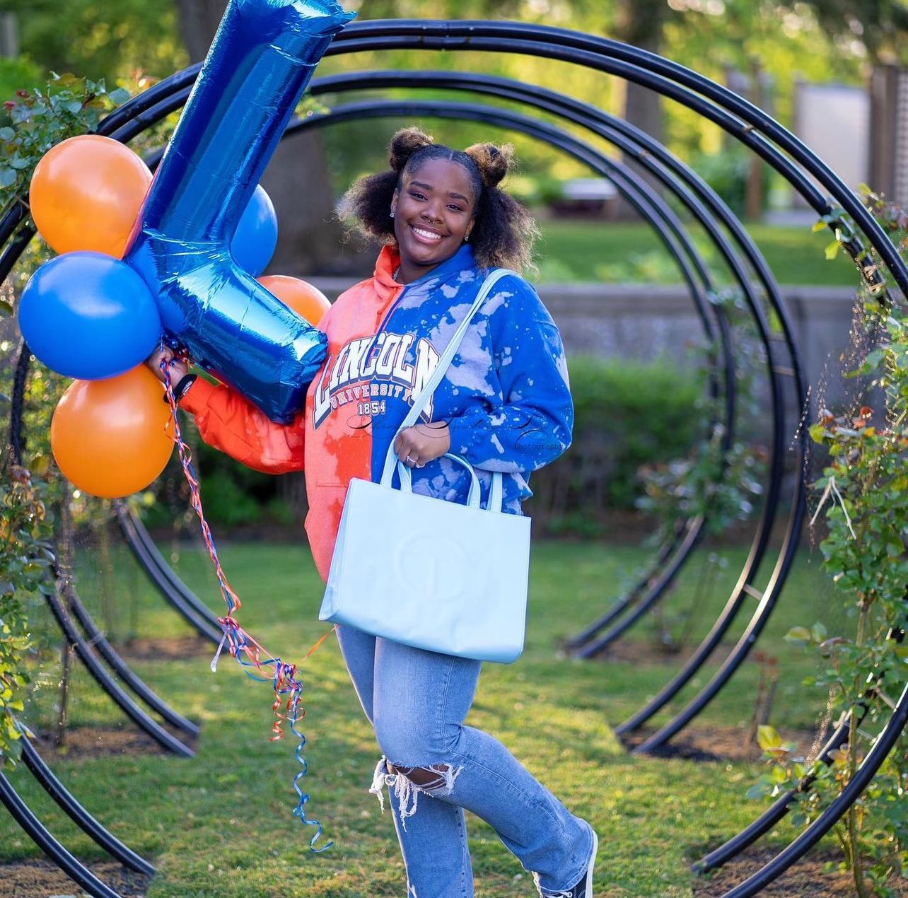 Handmade Lincoln University Half and Half Unisex Hoodie