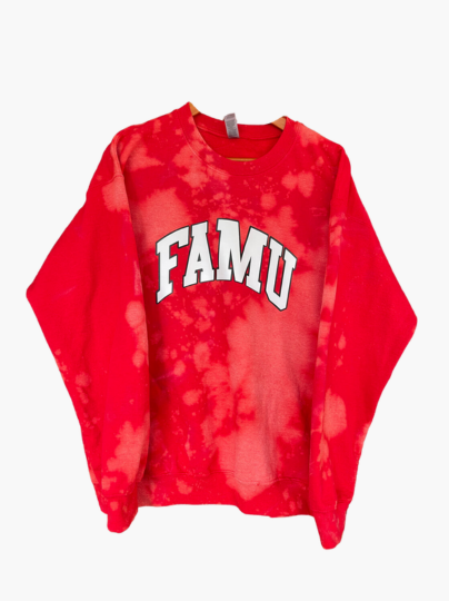Handmade FAMU DST Color Way Hand Bleached Crewneck Sweatshirt