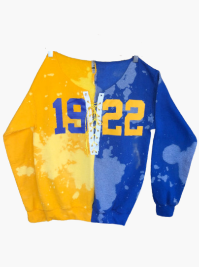 Handmade SGRho 1922 Lace-Up Crop or Full length Half and Half Sweatshirt