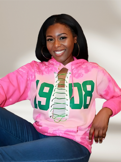 Handmade AKA 1908 Lace Up Hoodie