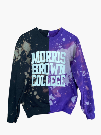 Handmade Morris Brown Half and Half Crew Neck Unisex Sweatshirt
