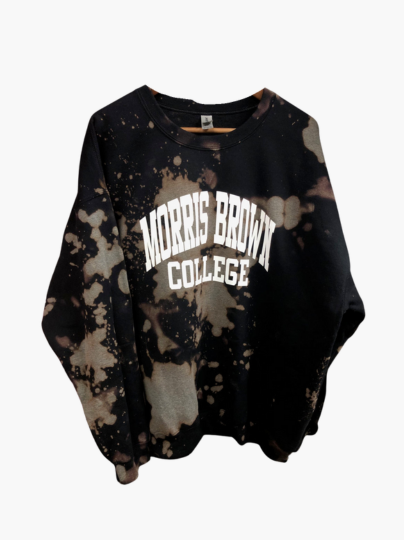 Handmade Morris Brown College sold Purple Hand Bleached Crew Neck Sweatshirt