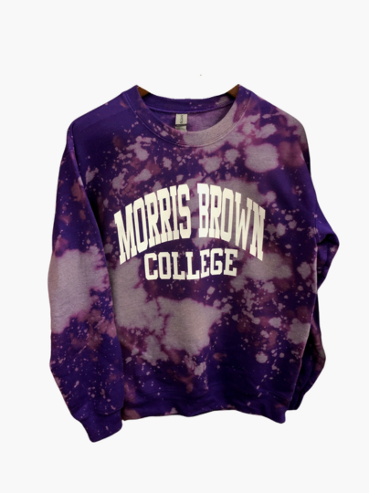 Handmade Morris Brown College sold Purple Hand Bleached Crew Neck Sweatshirt