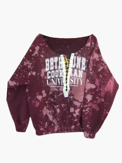 Handmade Bethune Cookman University Lace Up Crop or Full Length Sweatshirt