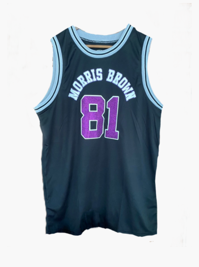 Ladies Bedazzled Handmade "Morris Brown 81 Wolverines 81" Lace or No Lace Jersey Top