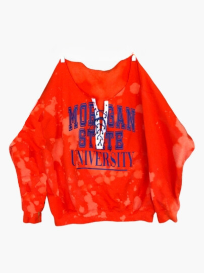 Handmade Morgan State Royal and Orange Lace Up Sweatshirt