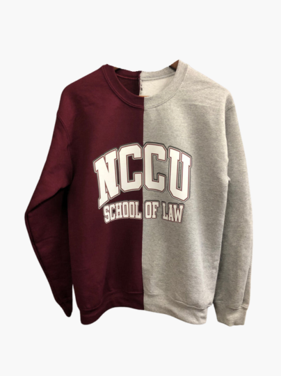 Handmade NCCU School of Law Half and Half Crew Neck Sweatshirt