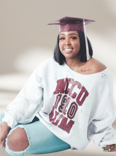 Handmade NCCU 1910 Alum Crew Neck or Off Shoulder Lightweight Sweatshirt
