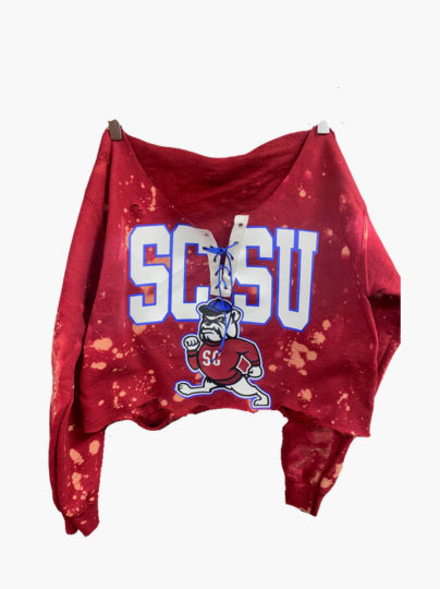 Handmade SCSU Bulldog Lace Up Sweatshirt (South Carolina State)