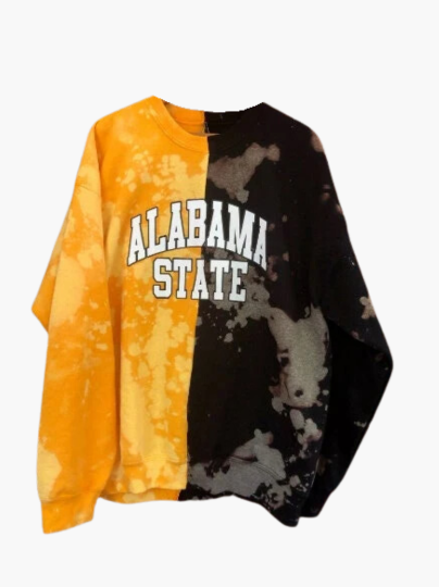 Handmade Alabama State Half and Half Crew Neck Unisex Sweatshirt