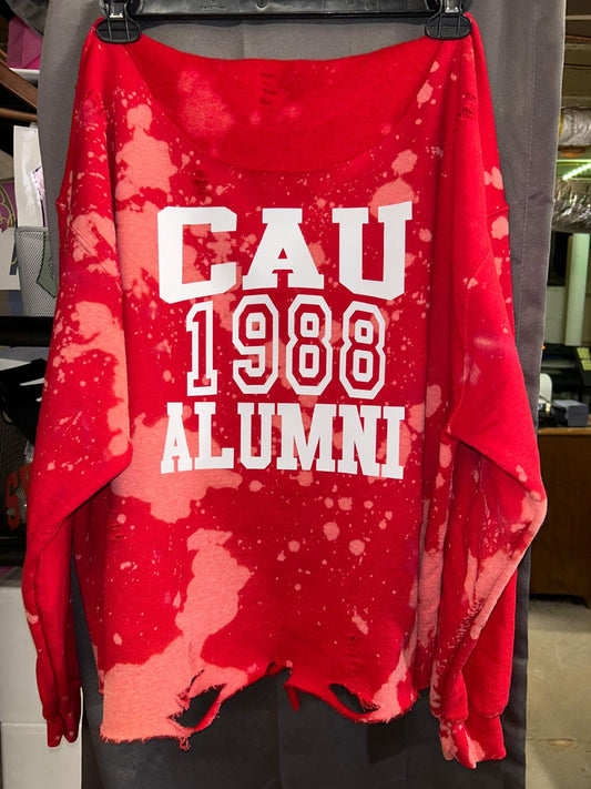 Clark Atlanta sweatshirt,Clark Atlanta hand bleached sweatshirt