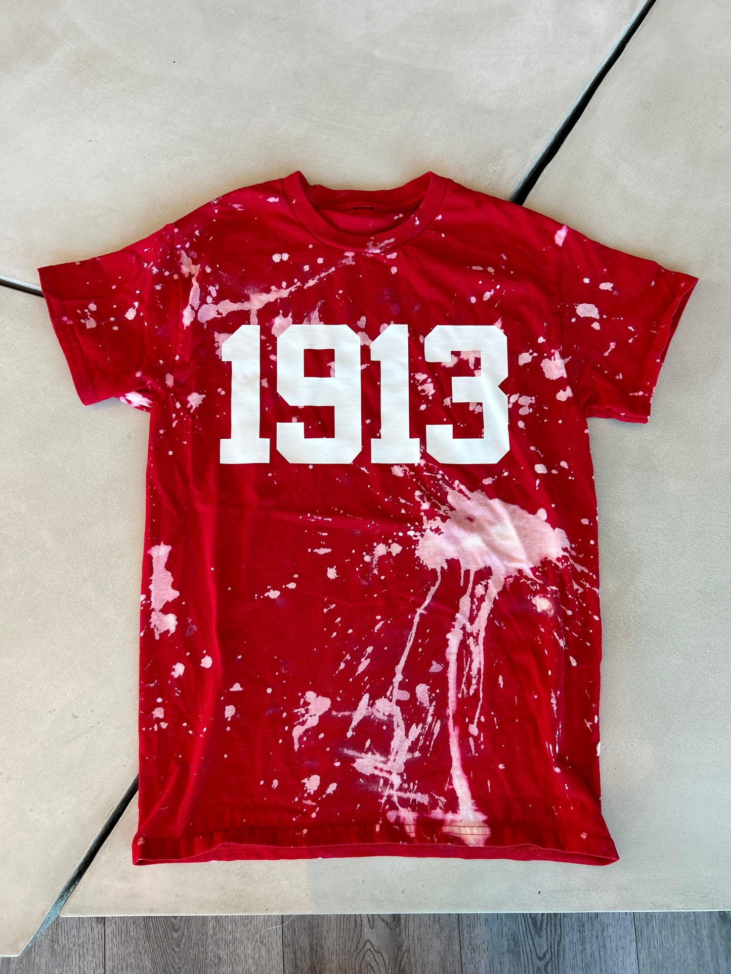 1913 Red Hand Bleached T-Shirt, Red Hand Bleached T-Shirt, 1913 Bleached T-Shirt