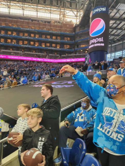 Handmade Detroit Lions Lace Up Off Shoulder Sweatshirt Cropped or Full Length