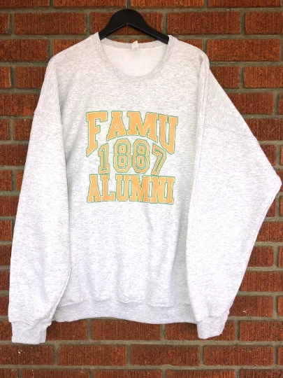 Handmade FAMU 1887 Alumni Off Shoulder or Crewneck Lightweight Sweatshirt