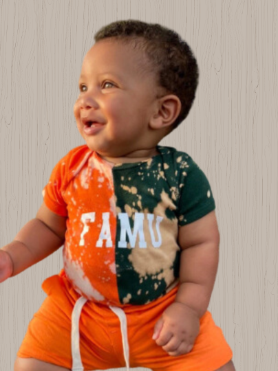 Handmade FAMU Baby Half and Half Rib Onesie Bodysuit