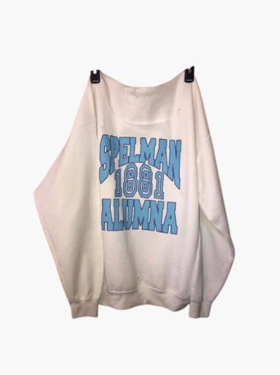 Handmade Spelman 1881 Alumna Off Shoulder Sweatshirt