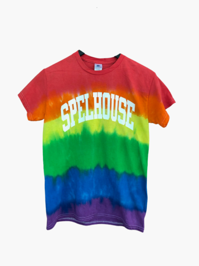 Handmade Spelhouse Pride Ombre Rainbow Crew Fringe or Spider Web Back Design T-Shirt