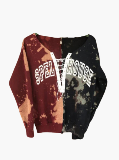 Handmade Spelhouse Lace-Up Crop or Full length Sweatshirt