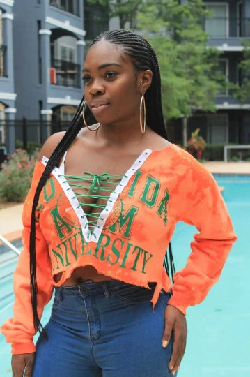 Handmade FAMU Lace Up Crop