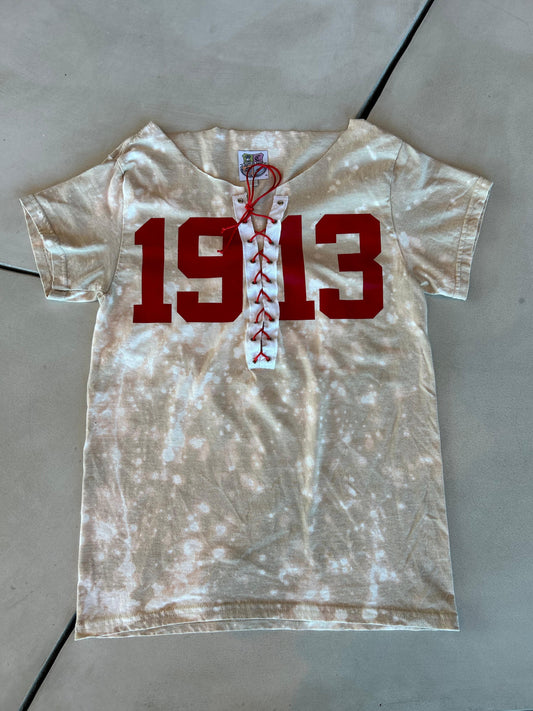 1913 Cream Lace Up T-Shirt, 1913  Lace Up T-Shirt , Lace Up T-Shirt