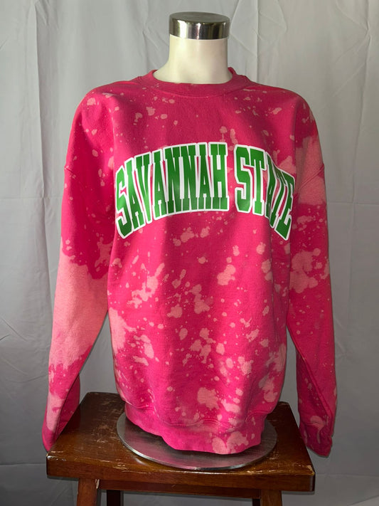 Savannah State  AKA Blossom Crewneck Sweatshirt , Handmade Savannah State Sweatshirt , Savannah State  Blossom Sweatshirt