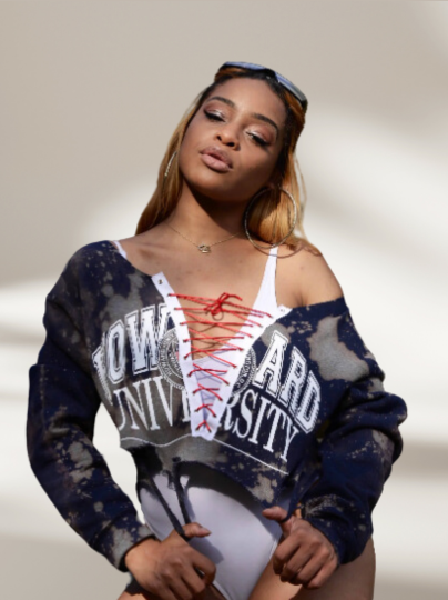 Handmade Howard University Original Lace Up Sweatshirt - Navy or Red