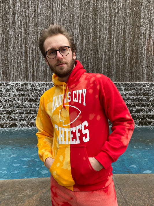 Kansas City Chiefs Half and Half Hoodie ,Half and Half Hoodie,Kansas City Hoodie