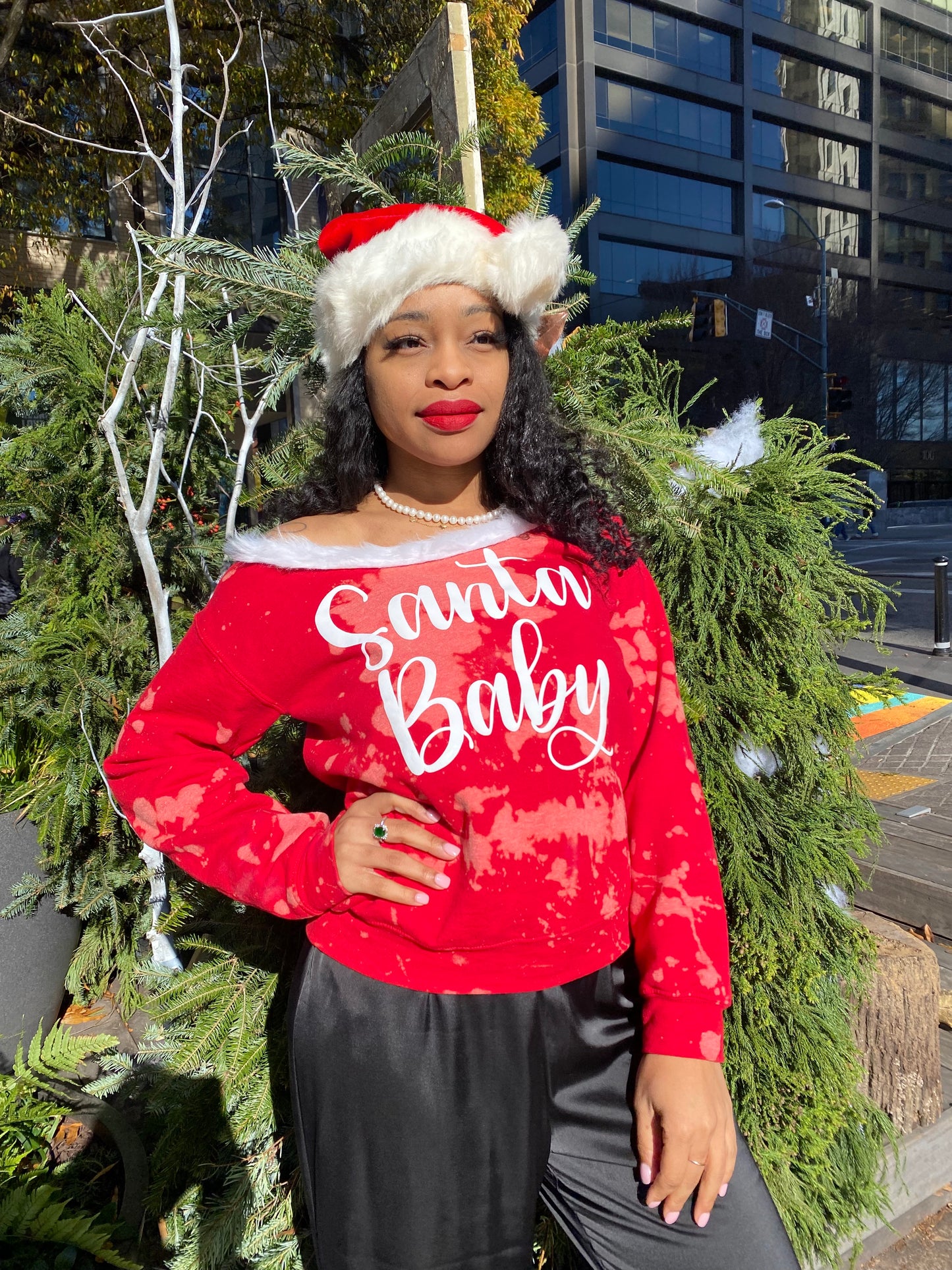 Santa Baby Chic Holiday Sweatshirt