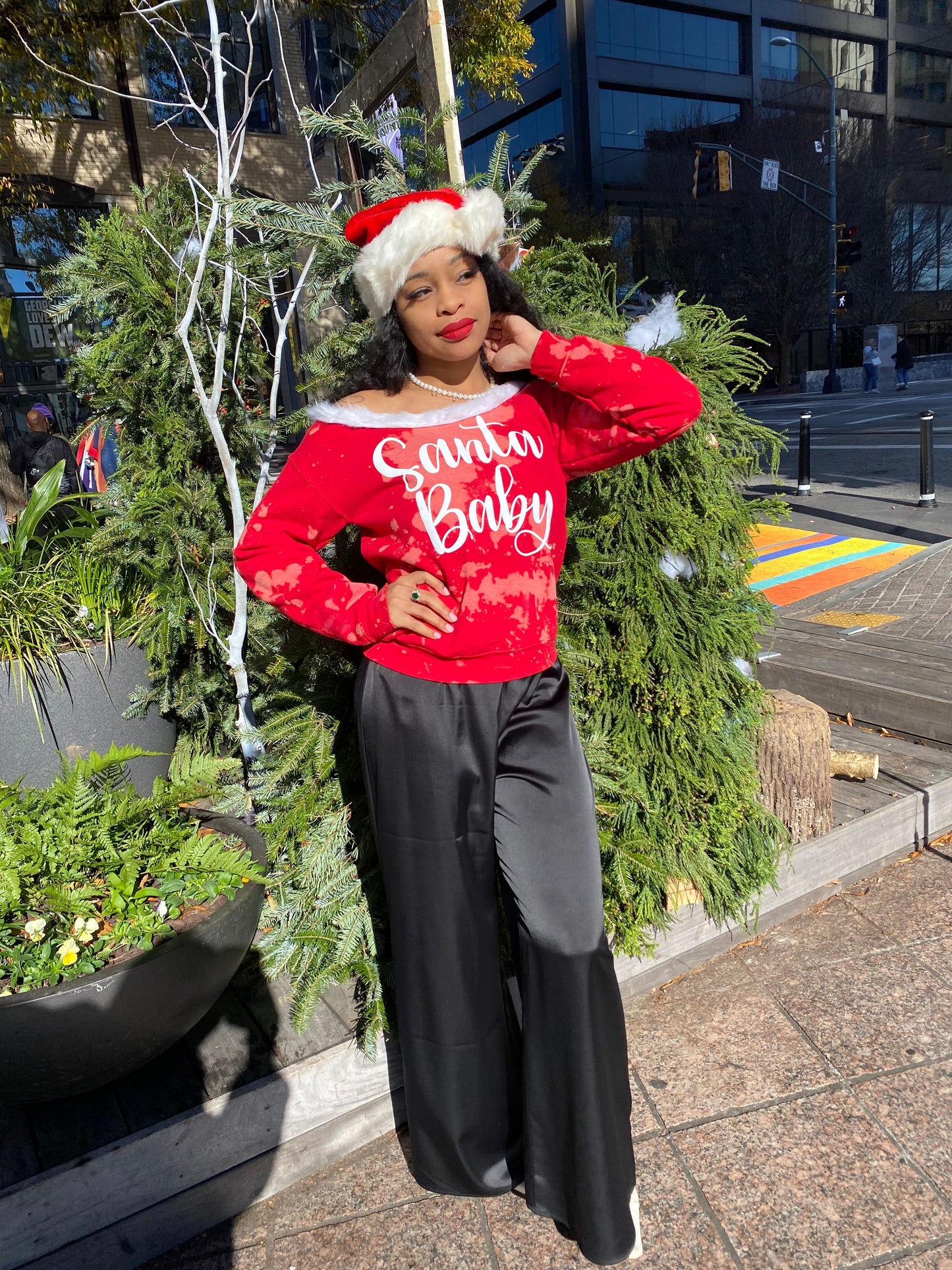 Santa Baby Chic Holiday Sweatshirt