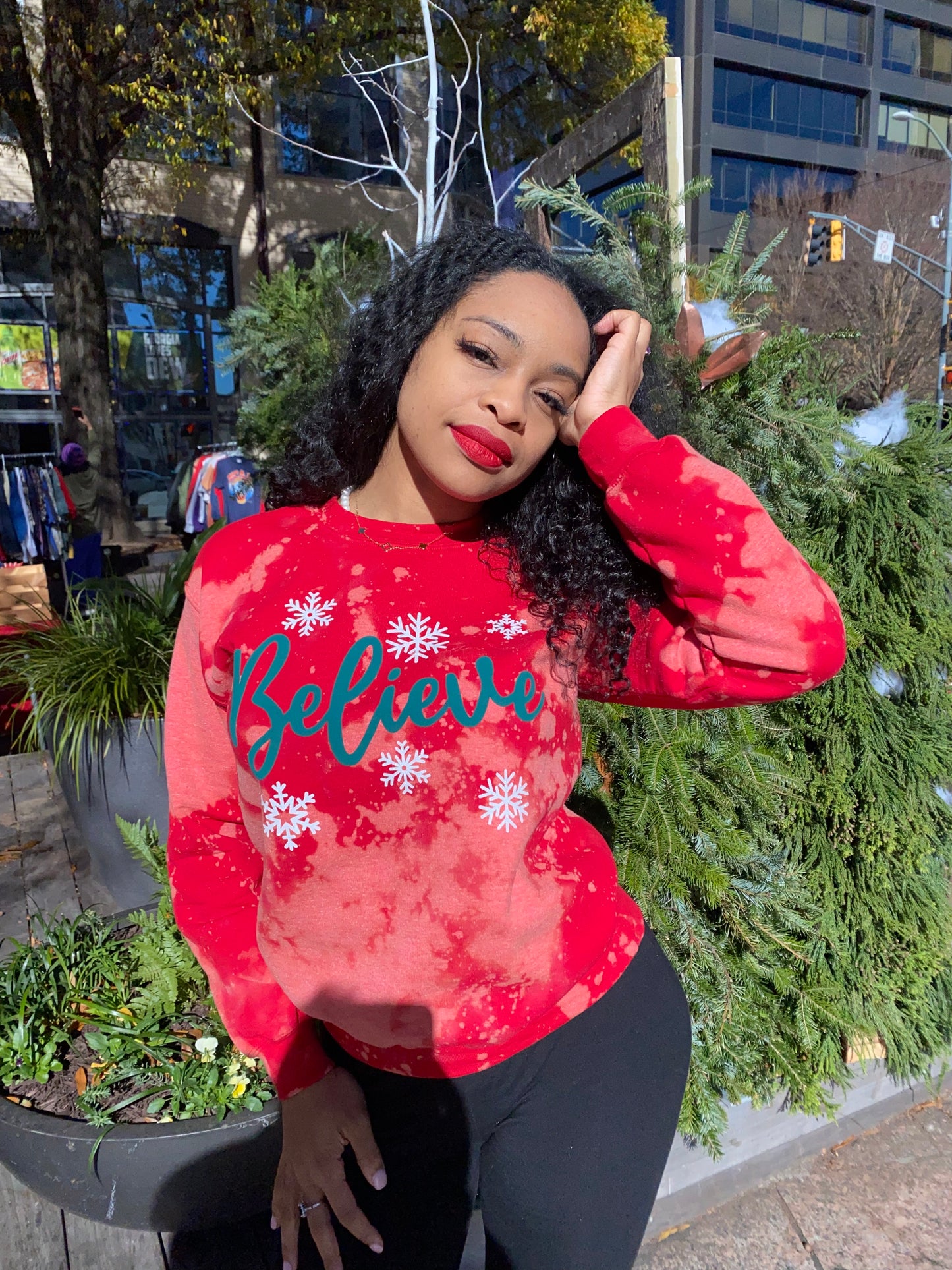 Snowflake Serenade 'Believe' Holiday Sweatshirt