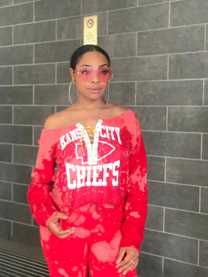 Handmade Kansas City Chiefs Lace Up Sweatshirt